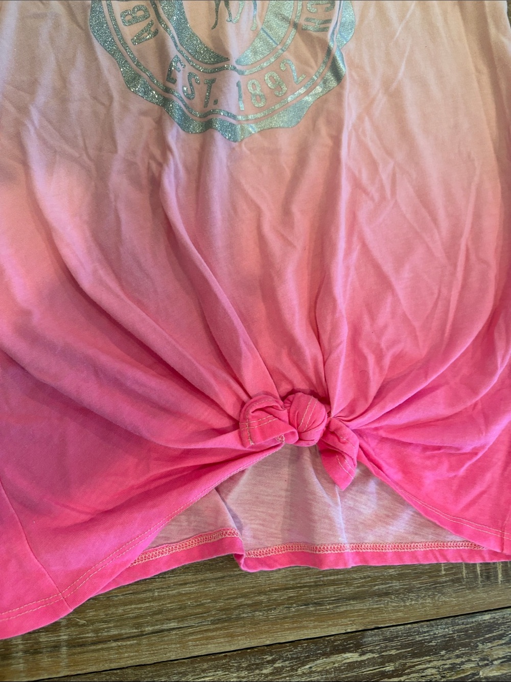 Abercrombie Kids Ombre Logo Tank Top Pink Graphic Girls Size 13/14 - Picture 5 of 8
